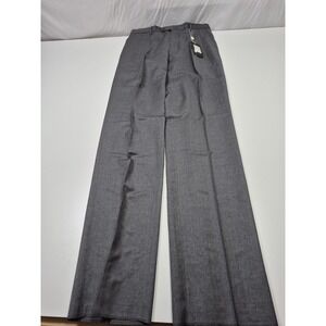 Zanieri Dress Pants Mens 32x37 Gray Wool Pleated Straight Super 100s Italy NWT